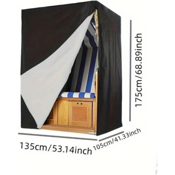 Outdoor Swing Cover 2 Seater Patio Bench Cover 53.14x41.33x68.89 Inch Black